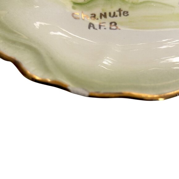 Chanute AFB Castleton China Square Serving Plate Collectable Hand Painted - Picture 8 of 9